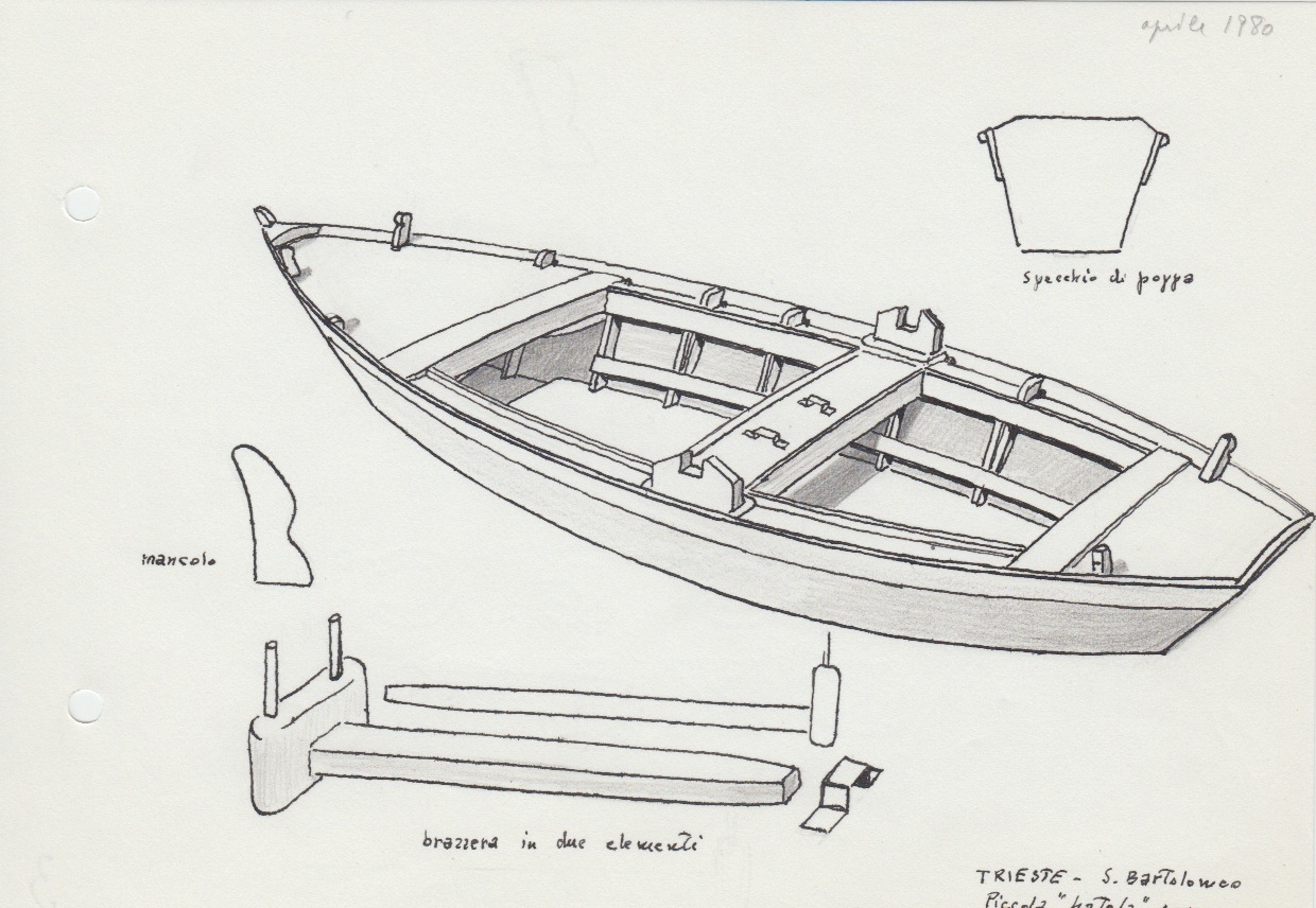 517 Trieste - San Bartolomeo - piccola 'batela' con 'brazera'